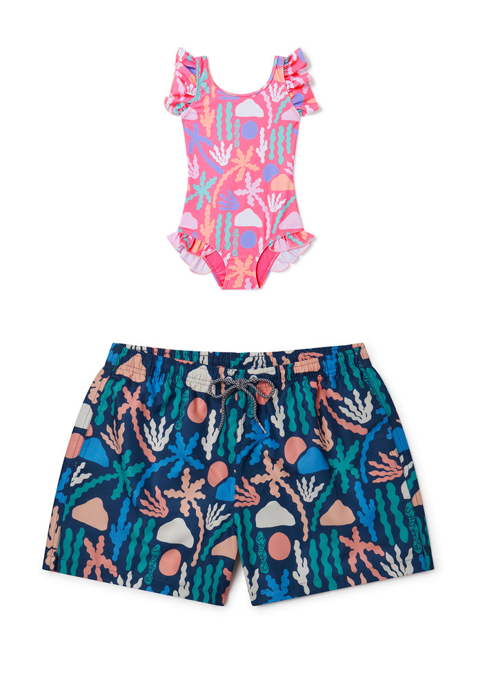 Palm Springs Little Girls Swimsuit - Mother & Daughter Set