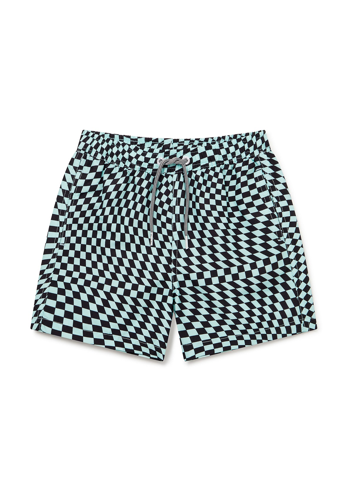 Kids Warped Check Teal