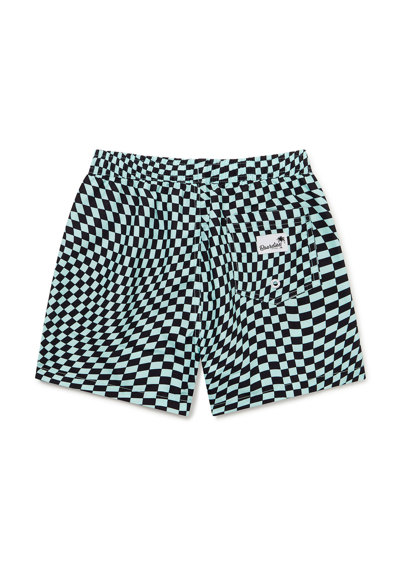 Kids Warped Check Teal