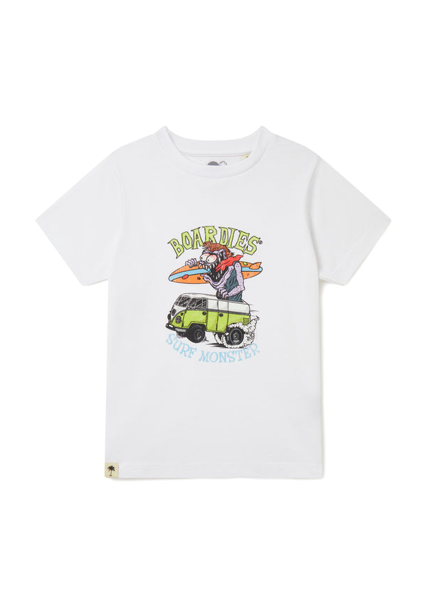Surf Monster White Kids T-Shirt