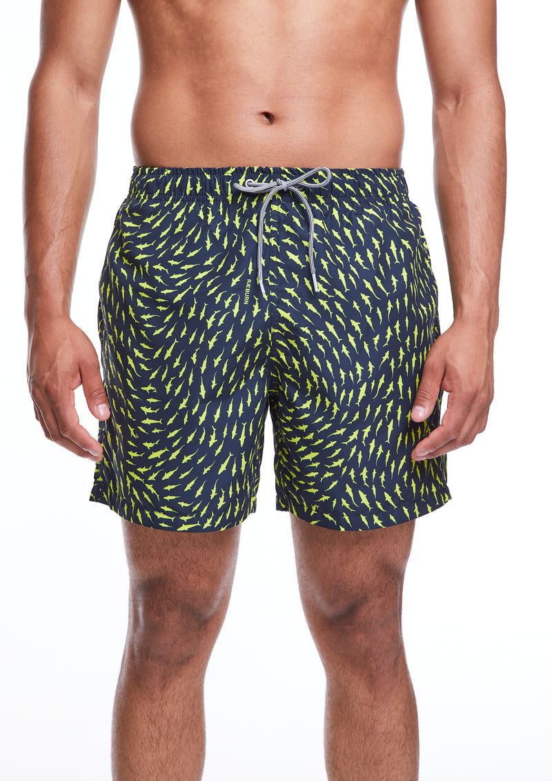 Boardies® X Raeburn Sharks Yellow Mid Shorts Front
