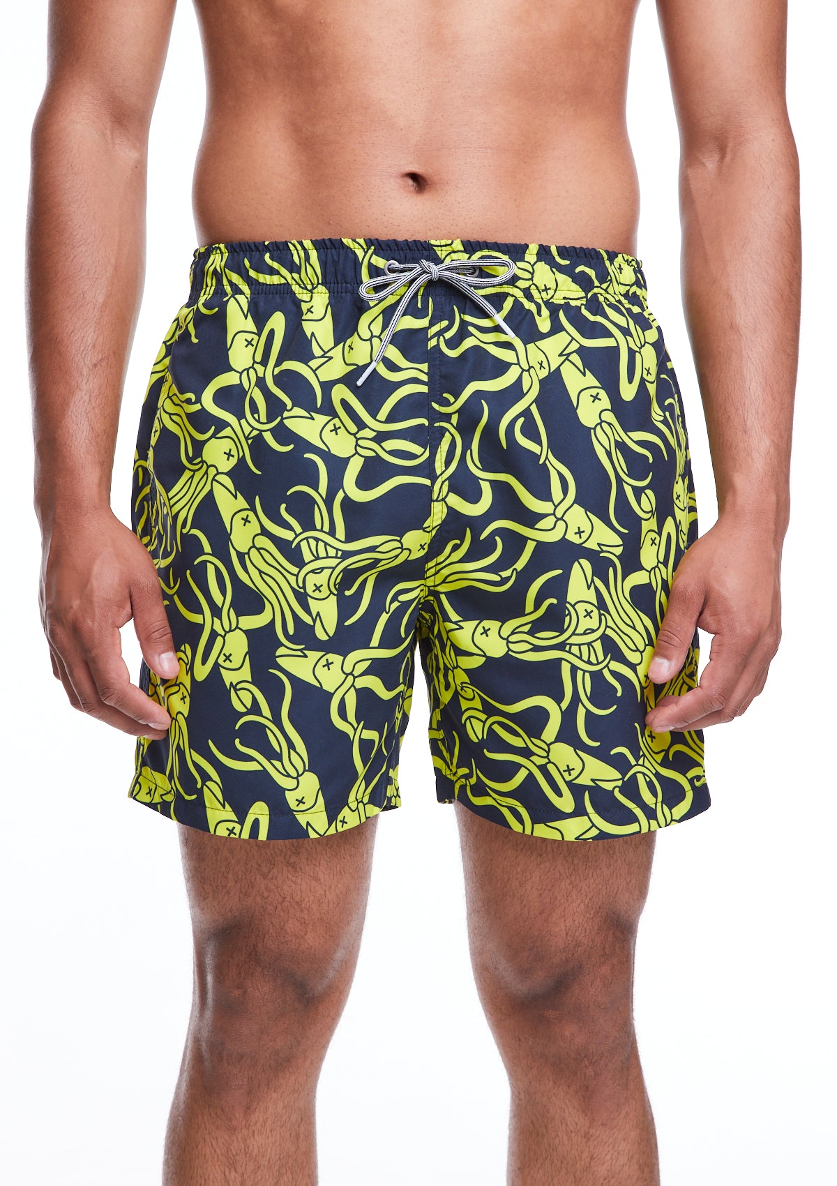 Boardies® X Raeburn Squid Yellow Mid Shorts Front