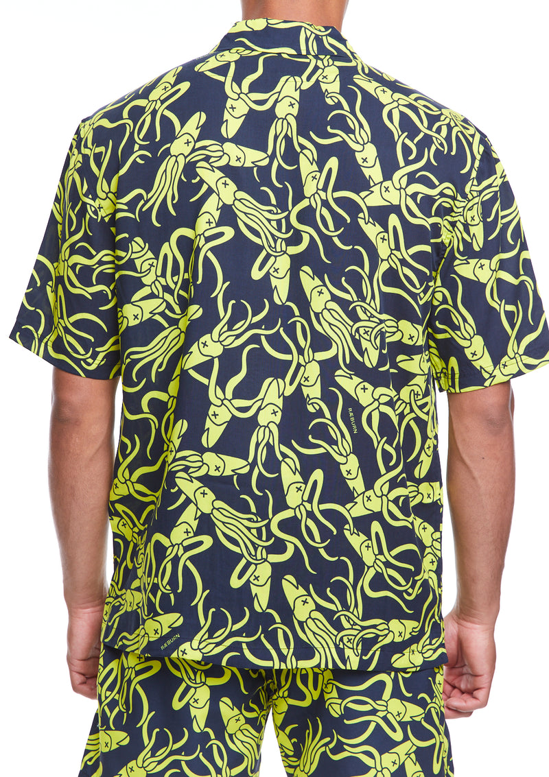 Boardies® X Raeburn Sharks Yellow Short Sleeve Shirt Back