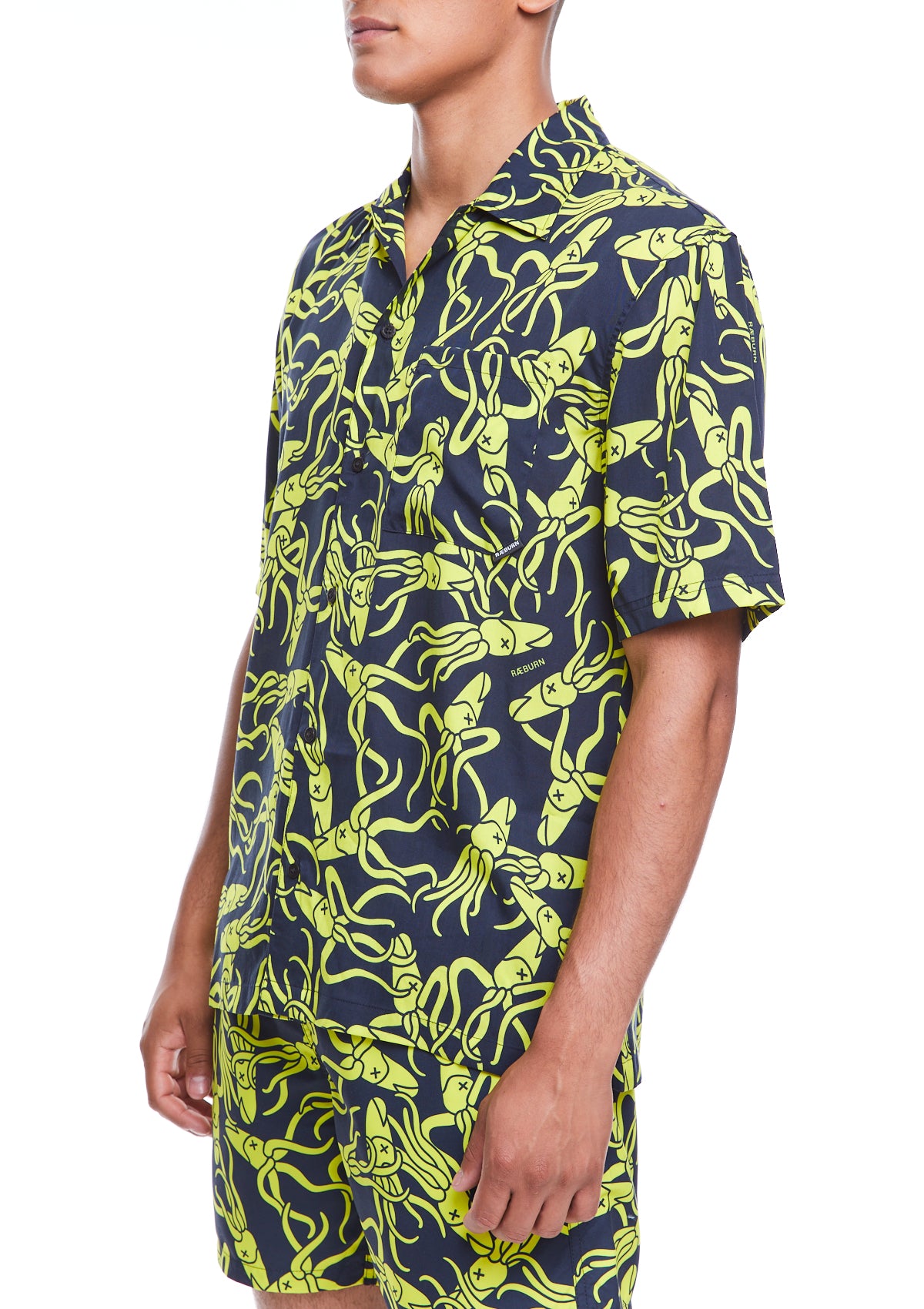 Boardies® X Raeburn Sharks Yellow Short Sleeve Shirt Side