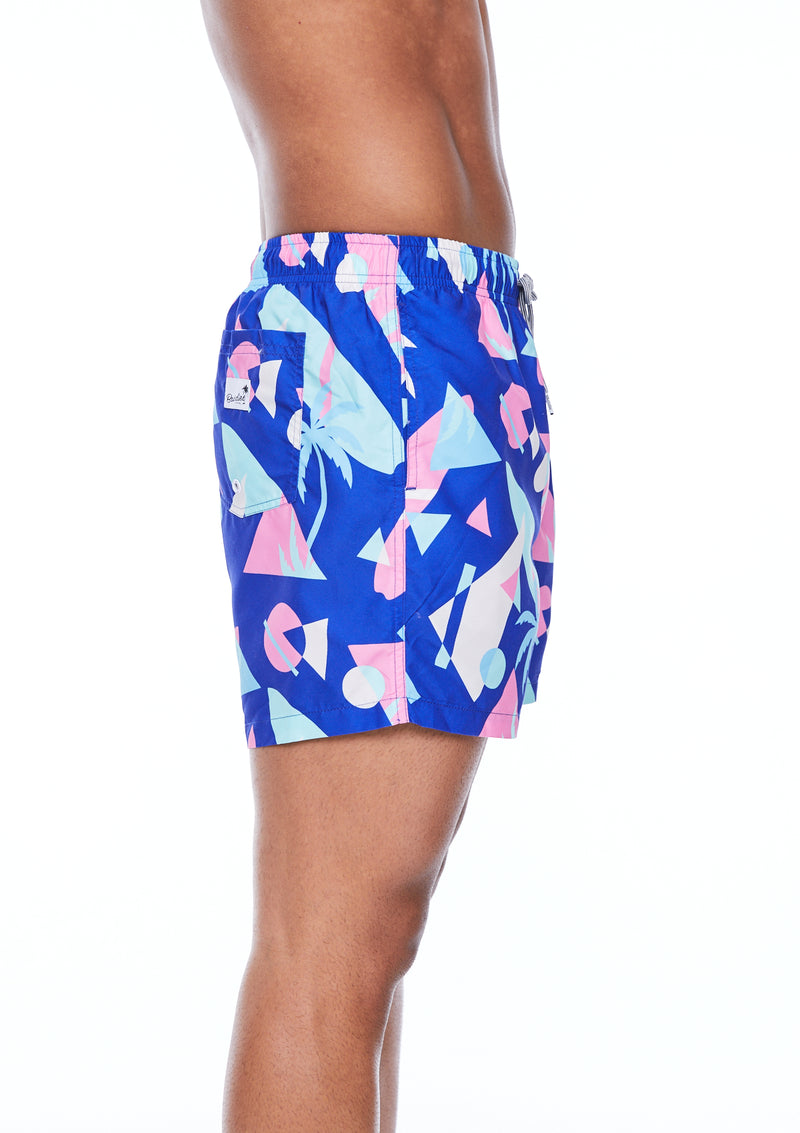 Boardies® Overlay Blue Mid Length Swim Shorts