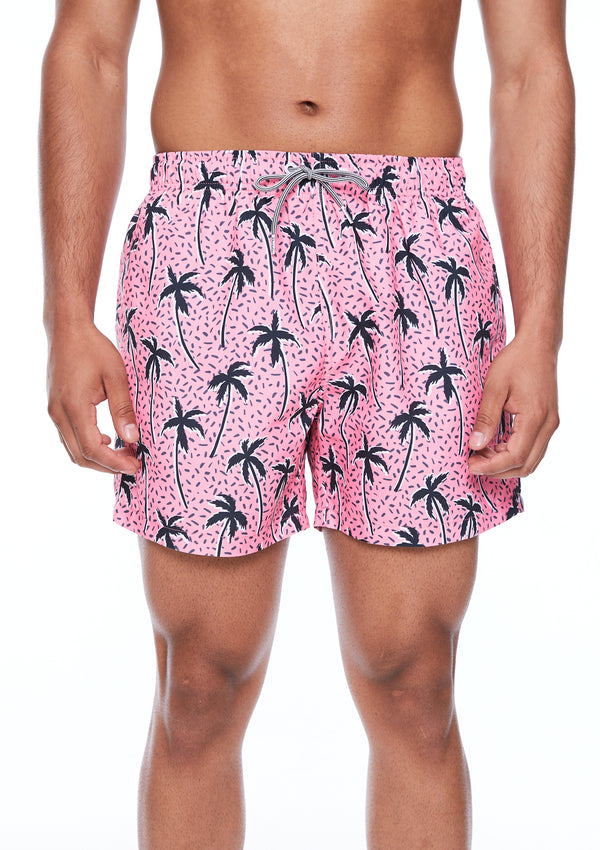 Boardies® Flair Palm Pink Mid Length Swim Shorts