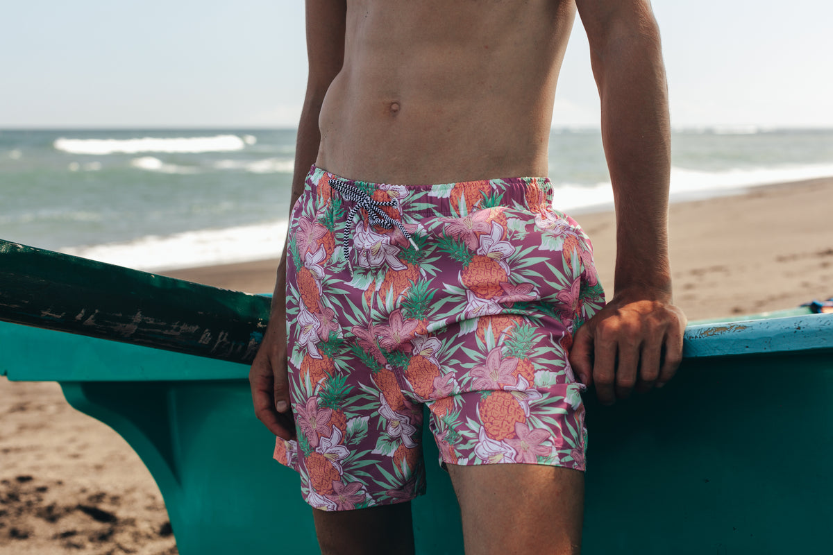 Boardies Aloha Mid Length Shorts Beach Close Up