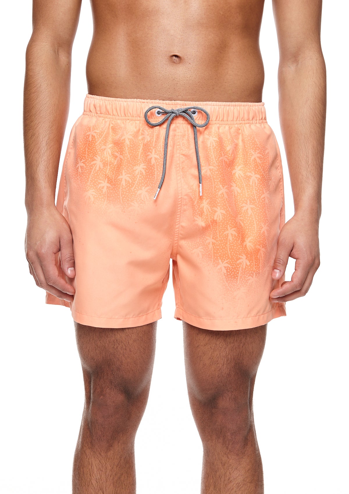 Boardies® Peach Water Reactive Mid Swim Shorts Partly Reacted Palm Trees