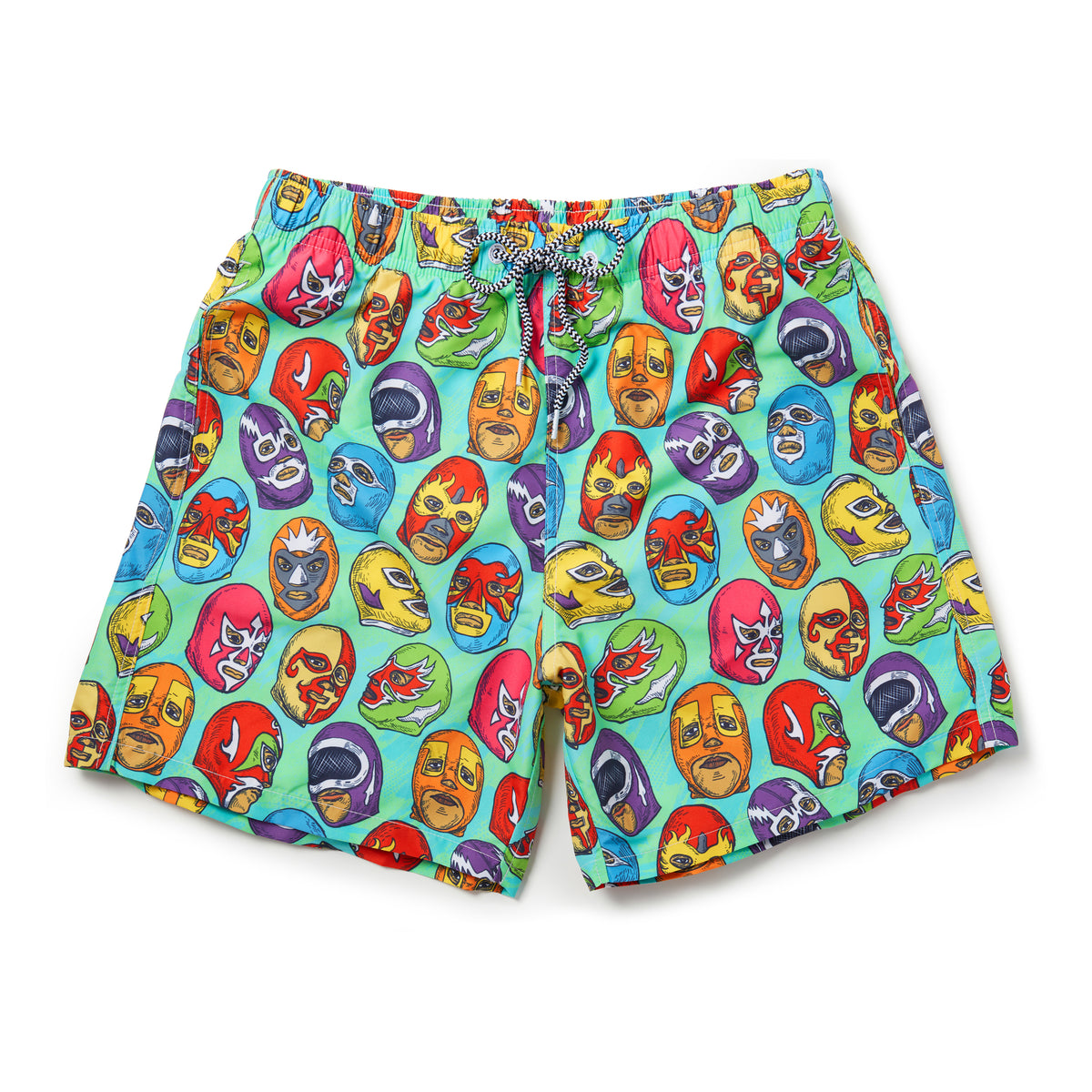 Boardies® Mexican Masks Mid Shorts Flat Lay Front