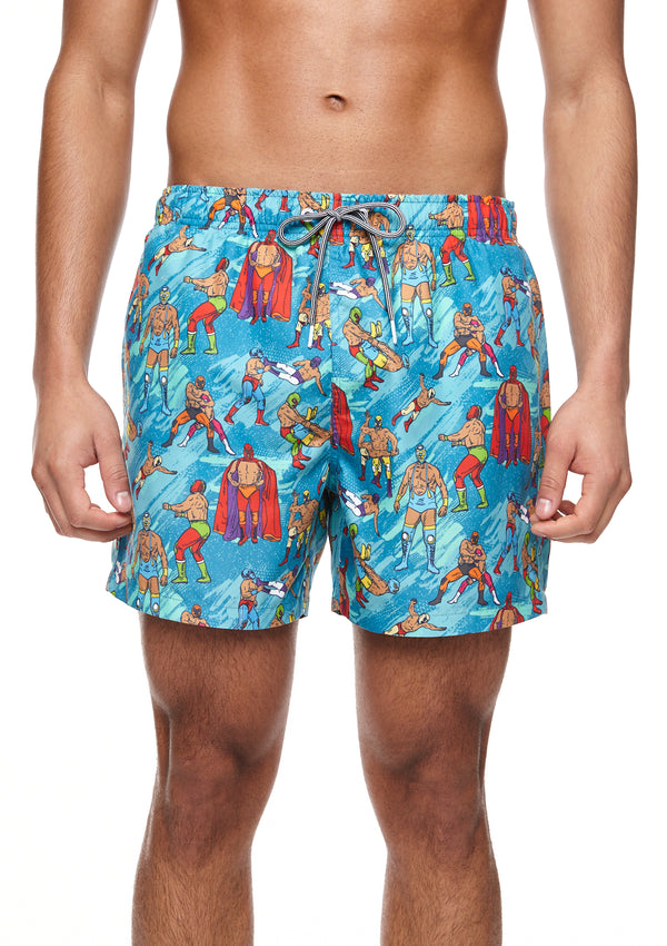 Boardies® Mexican Wrestlers Mid Shorts Front