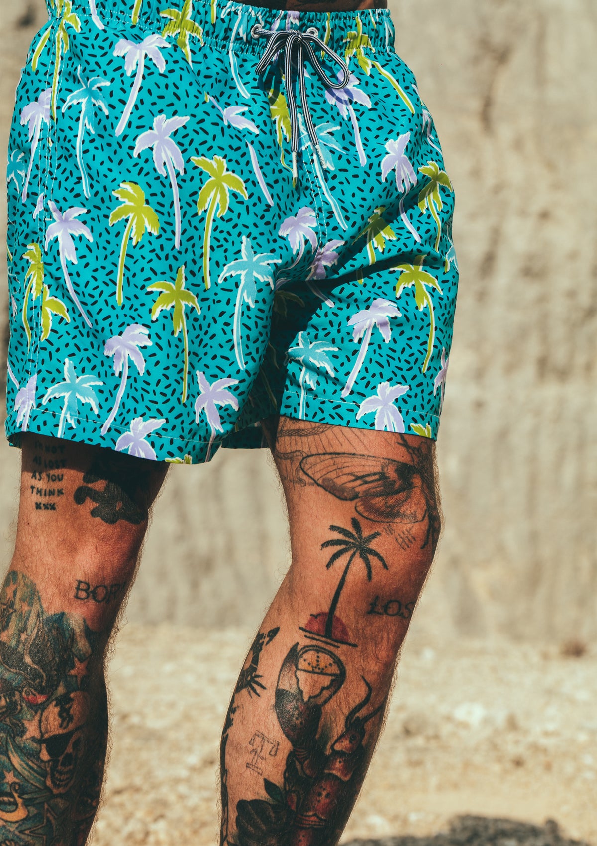 Boardies® Flair Palm II Mid Length Shorts Bali