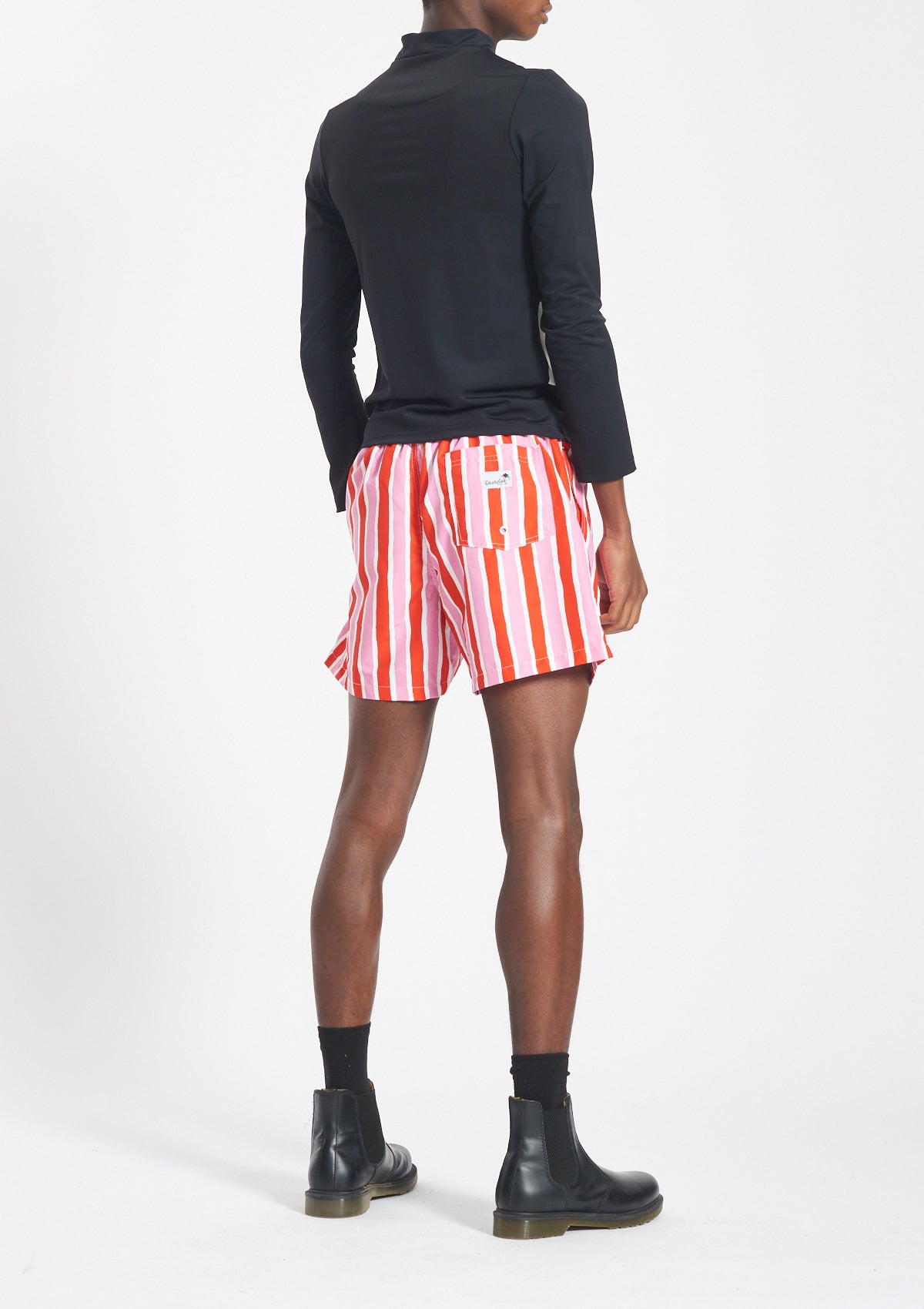 Boardies Daniel W. Fletcher Pink Stripe Model Styled Back