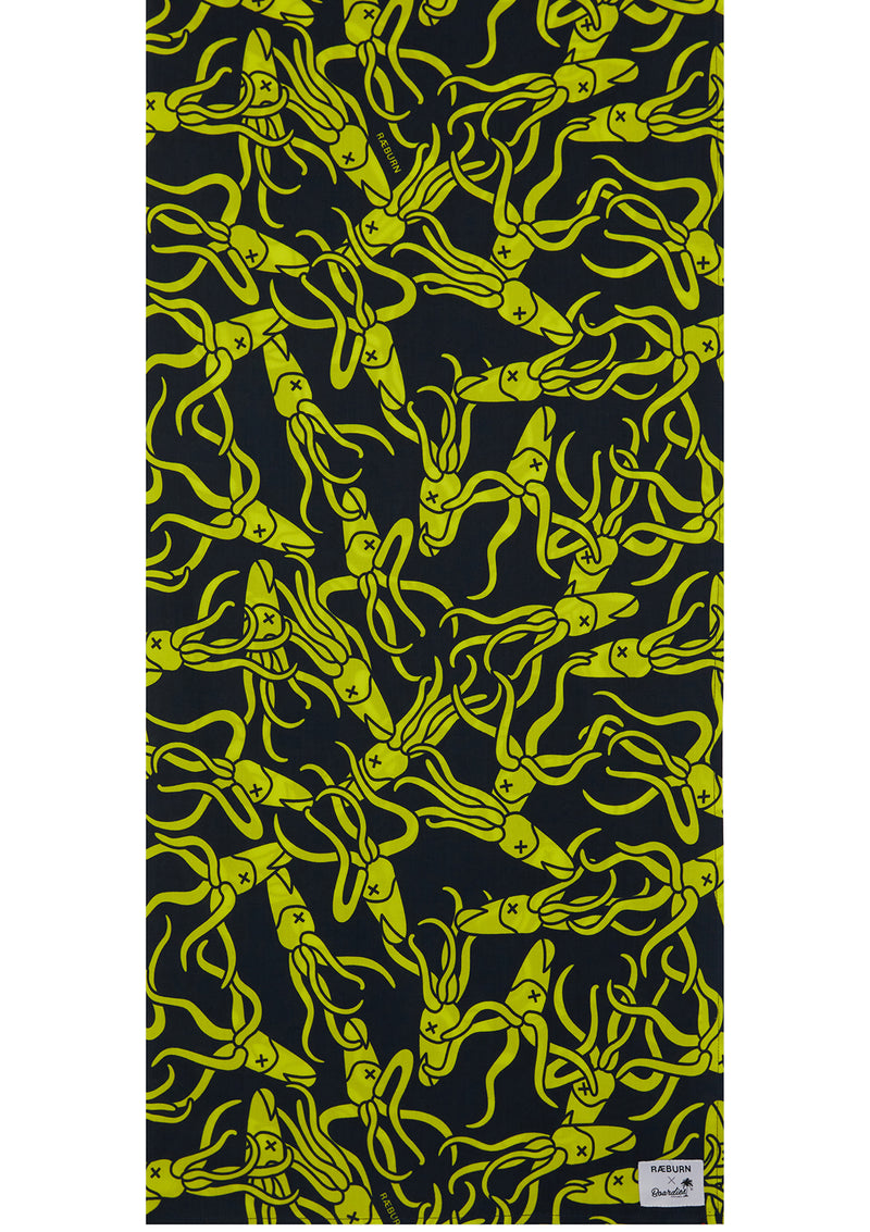Boardies® X Raeburn Squid Yellow Hammam Towel Flat Lay
