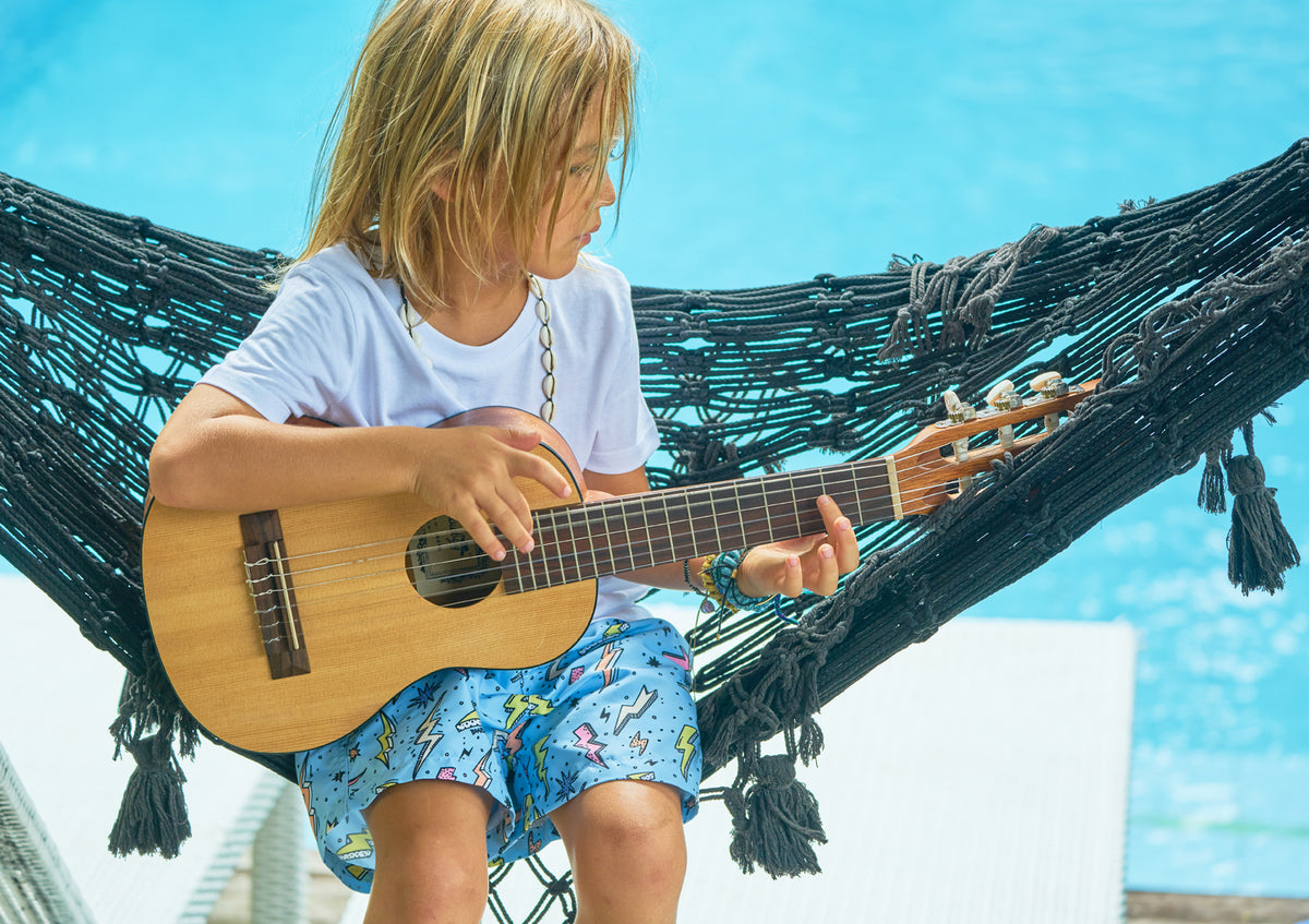 Boardies® Kids Zaps Swim Shorts Guitar