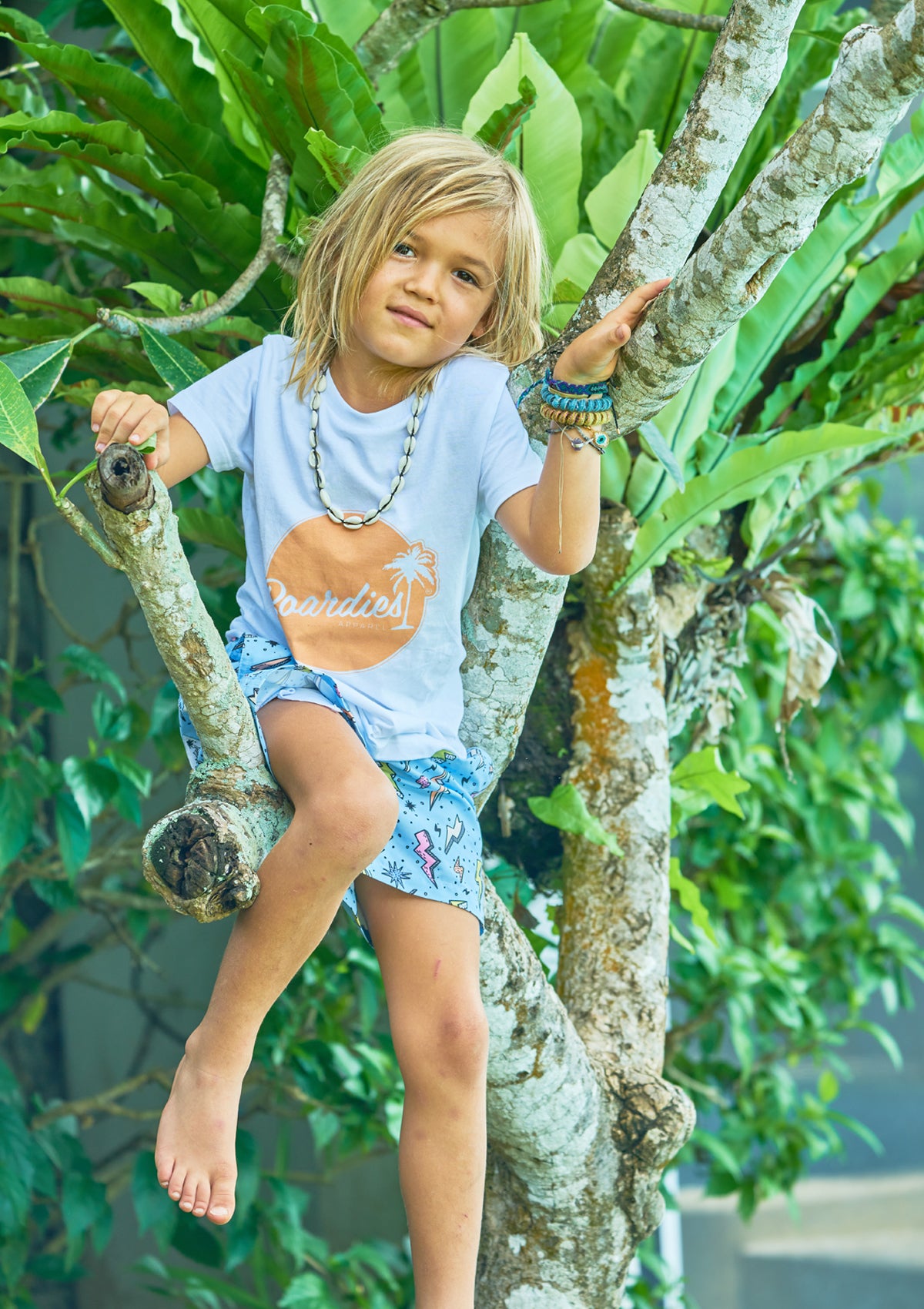 Boardies® Kids Zaps Swim Shorts and Vintage Logo T-Shirt