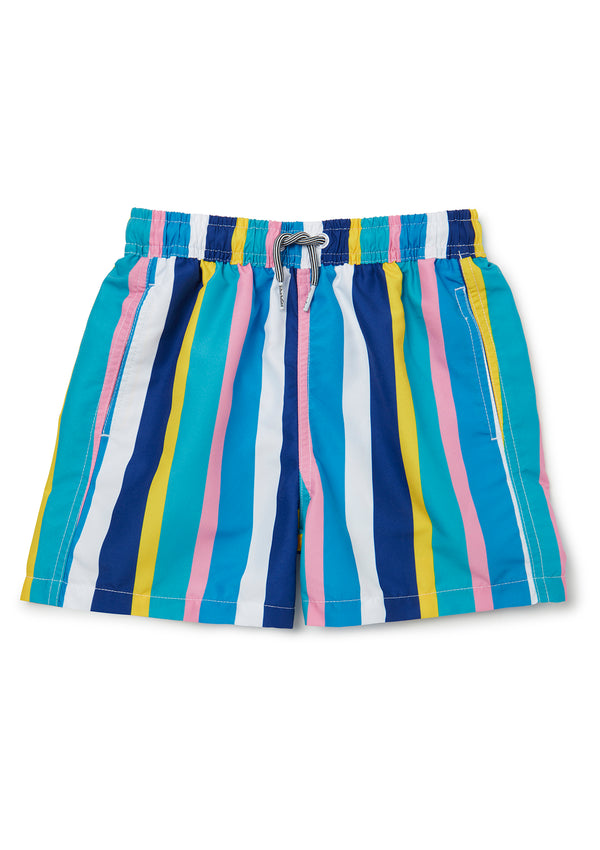 Boardies® Kids Crush Stripe Swim Shorts Flat Lay Front
