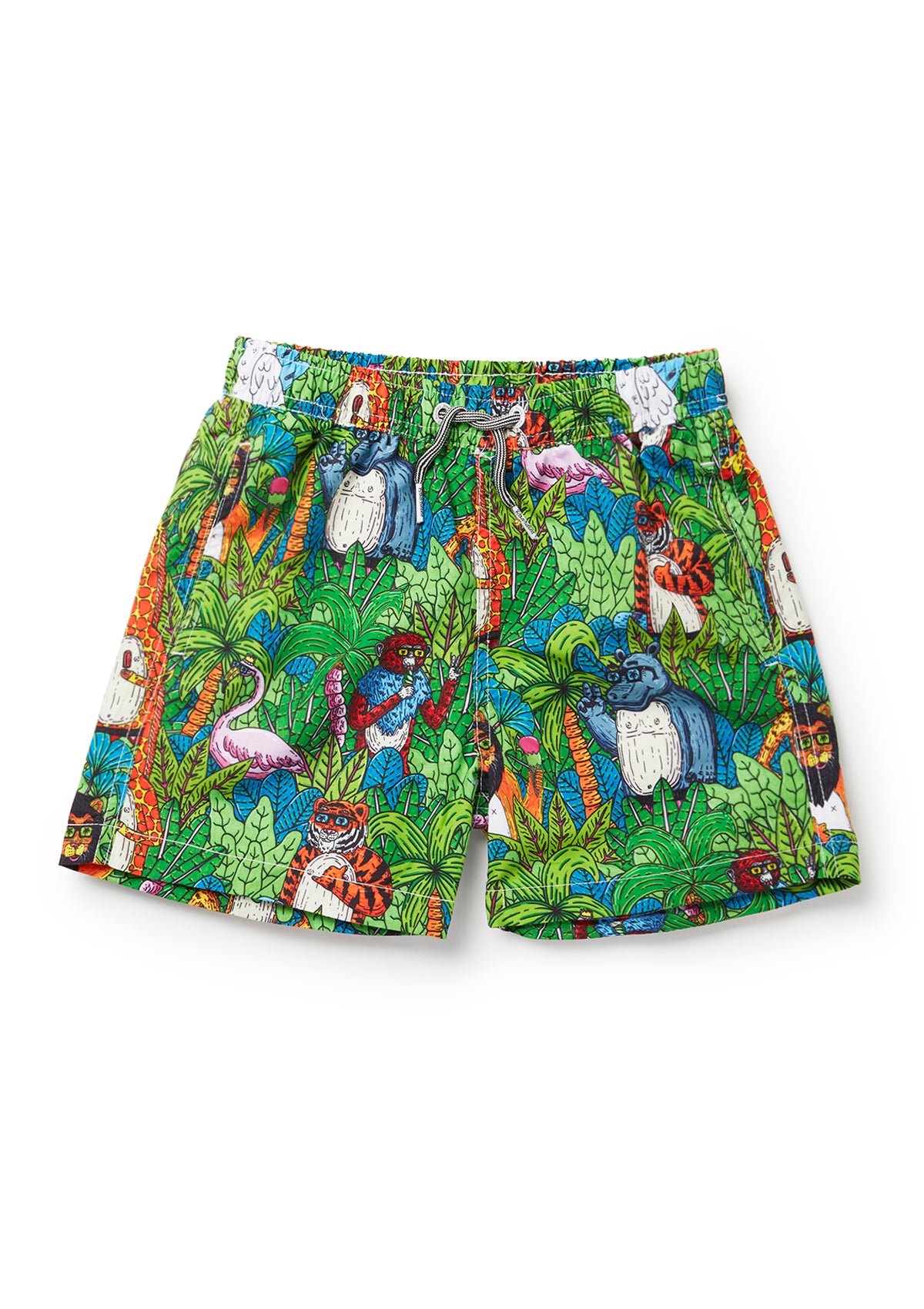 Boardies® Kids Mulga Jungle Swim Shorts Flat Lay Front