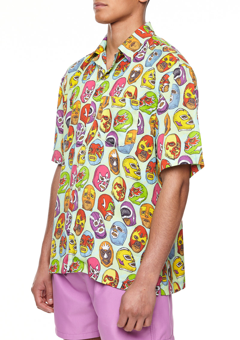Boardies® Mexican Masks Button Shirt Side