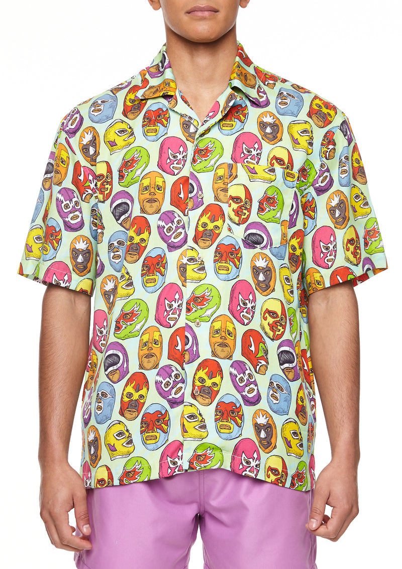 Boardies® Mexican Masks Button Shirt Front