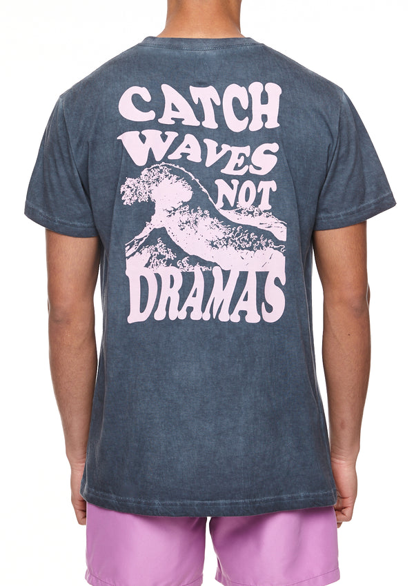 Boardies Catch Waves Crew Neck T-Shirt Back Graphic