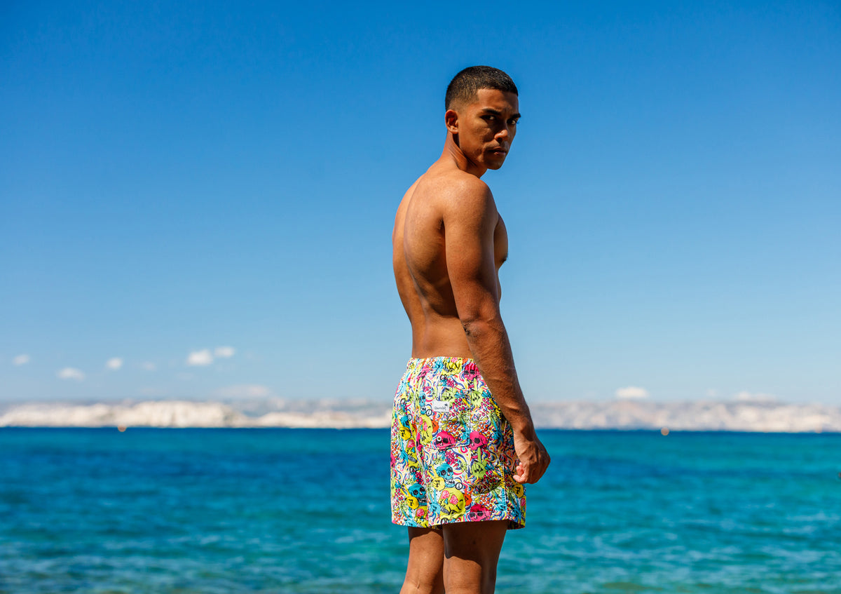 Boardies® Skull Grillz Mid Shorts Sea View
