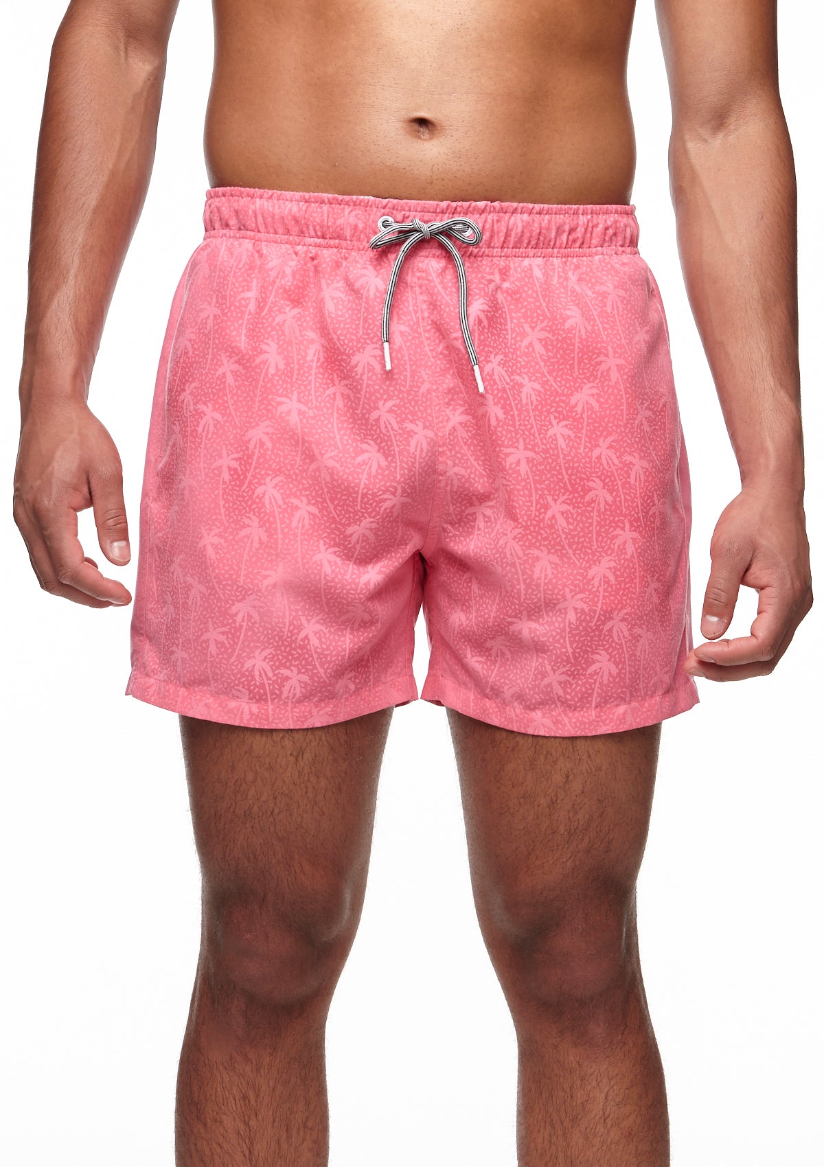 Boardies® Rose Pink Water Reactive Palm Trees Mid Shorts Front