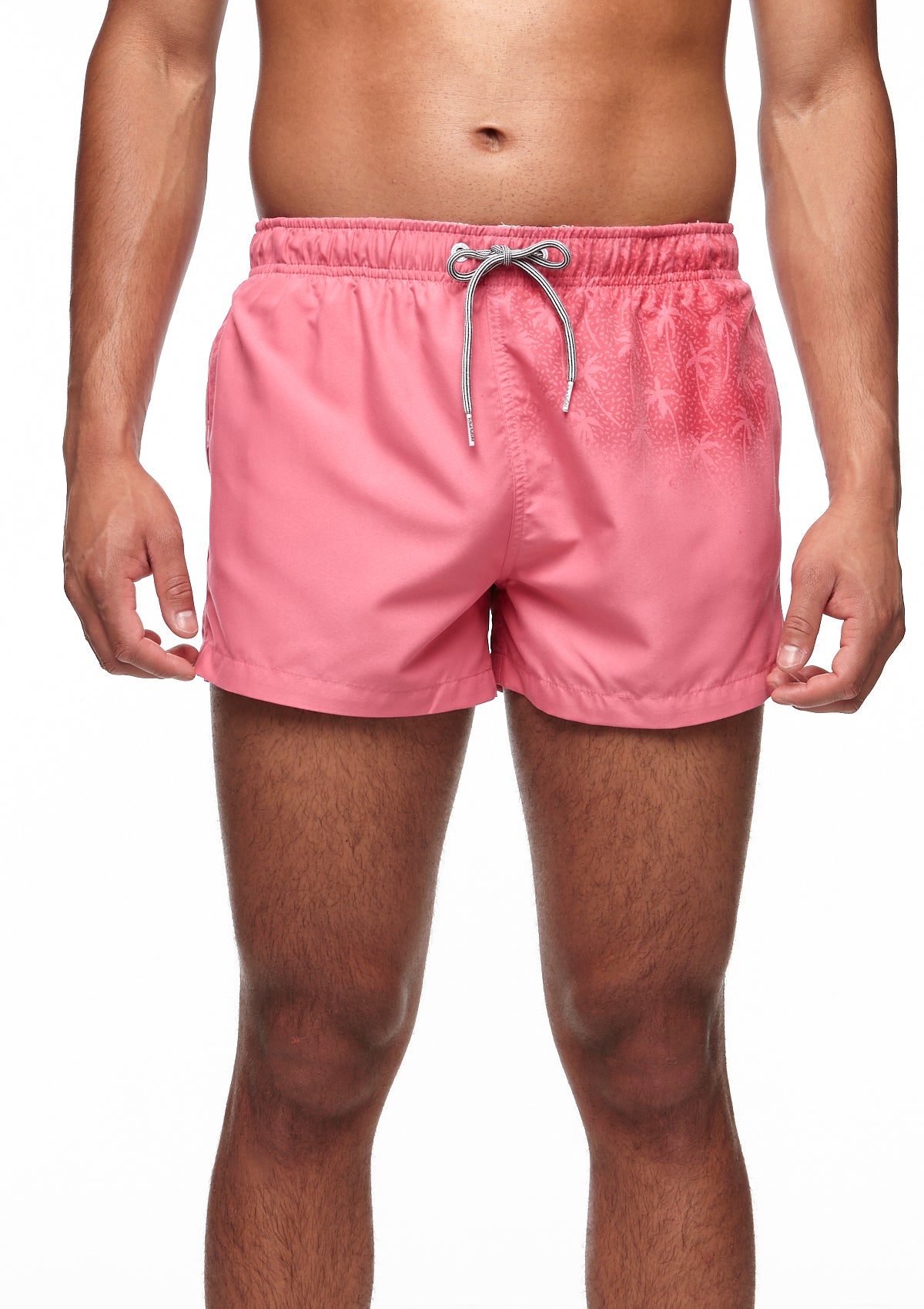 Boardies® Rose Pink Water Reactive Palm Trees Shortie Shorts Front