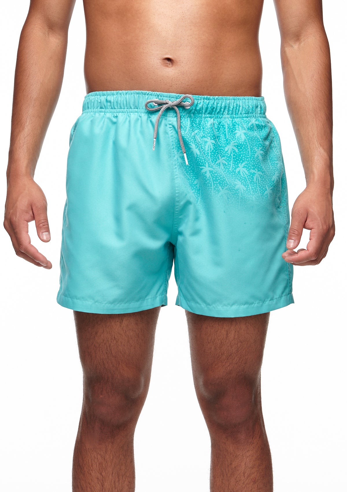 Boardies Ceramic Blue Water Reactive Mid Shorts Demonstration Front