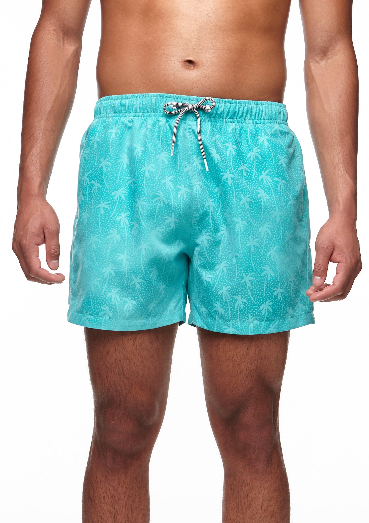 Boardies Ceramic Blue Palm Water Reactive Mid Shorts Front Full Demonstration