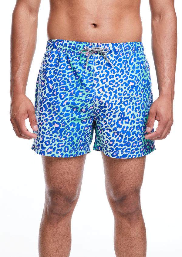 Boardies® SS22 Lime Leopard Mid Length Swim Shorts
