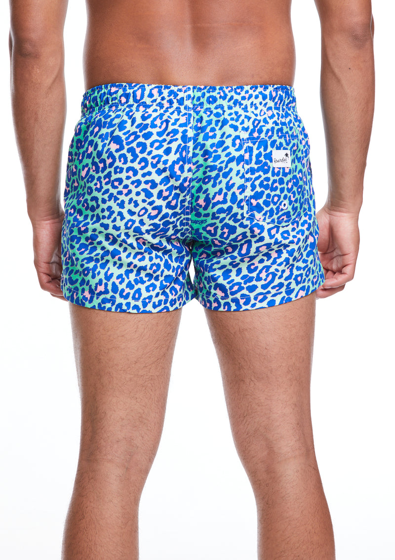 Boardies® SS22 Lime Leopard Shortie Swim Shorts