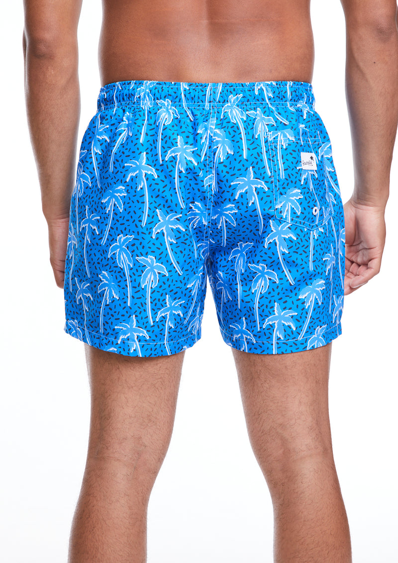 Boardies® SS22 Flair Palm Blue Mid Length Swim Shorts