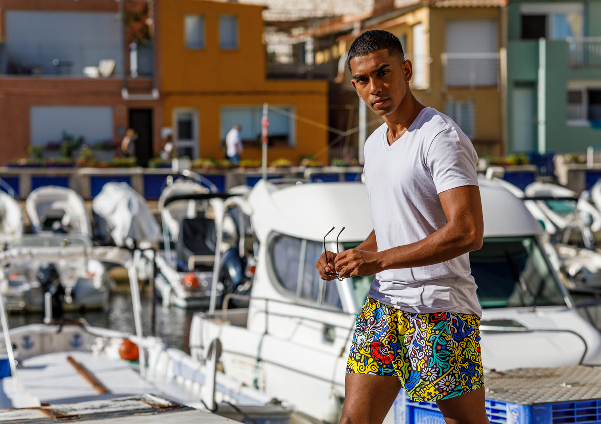Boardies Bebar Mid Shorts Boat Deck Shot