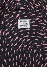 Boardies® X Raeburn SS22 Sharks Pink Classic Mid Length Swim Shorts