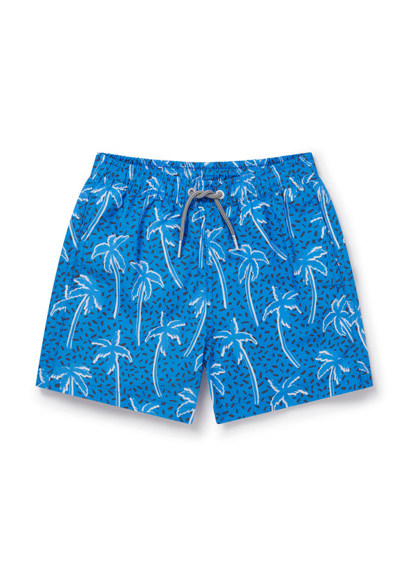 Boardies® Kids Flair Palm Blue Swim Shorts