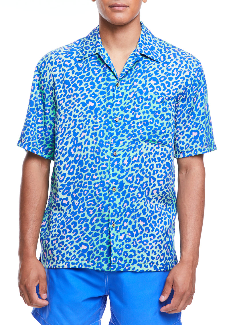 Boardies® SS22 Lime Leopard Short Sleeve Shirt