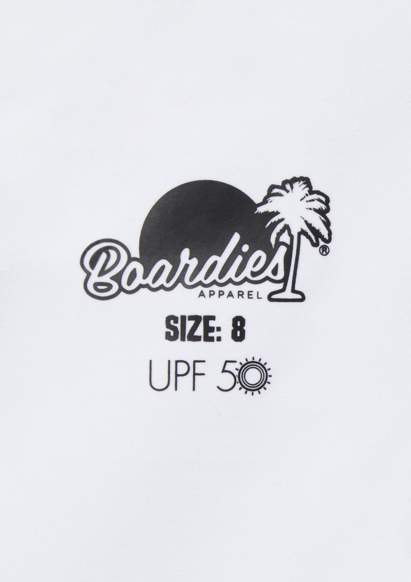 Boardies® Kids SS22 Classic White Rash Guard