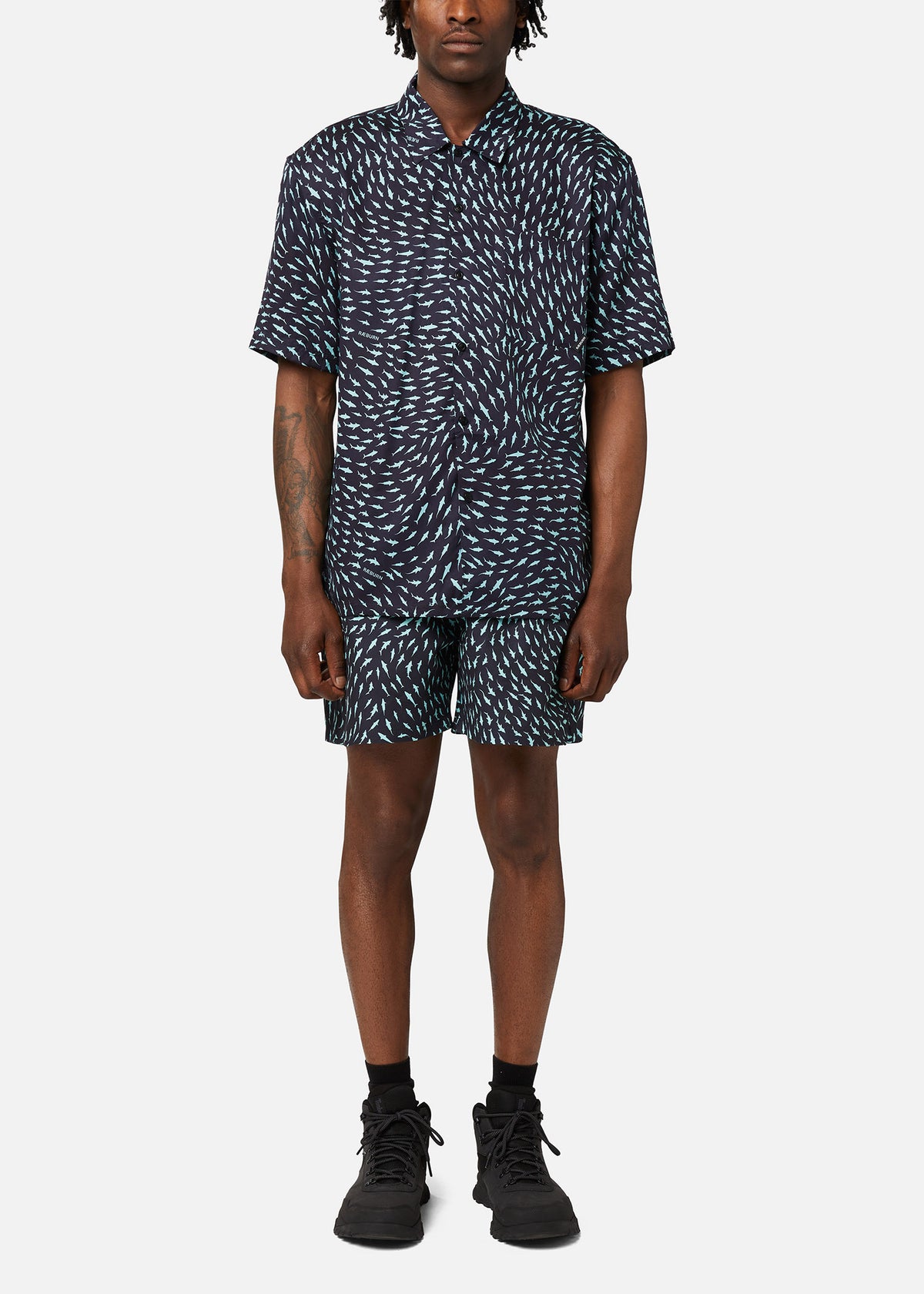 RÆBURN Sharks Charcoal Shirt