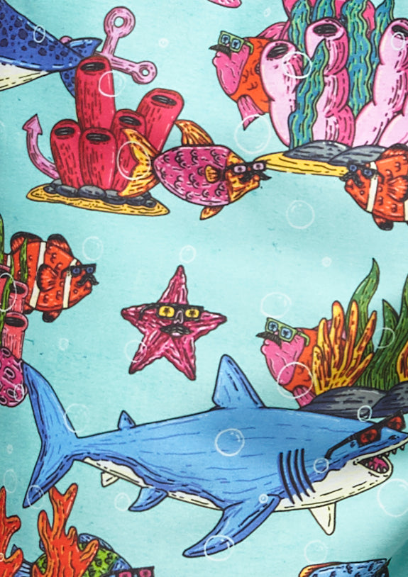 Boardies® Mulga Ocean Shorts Print Detail Close Up