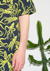 Boardies® X Raeburn Sharks Yellow Shirt Short Sleeve Detail