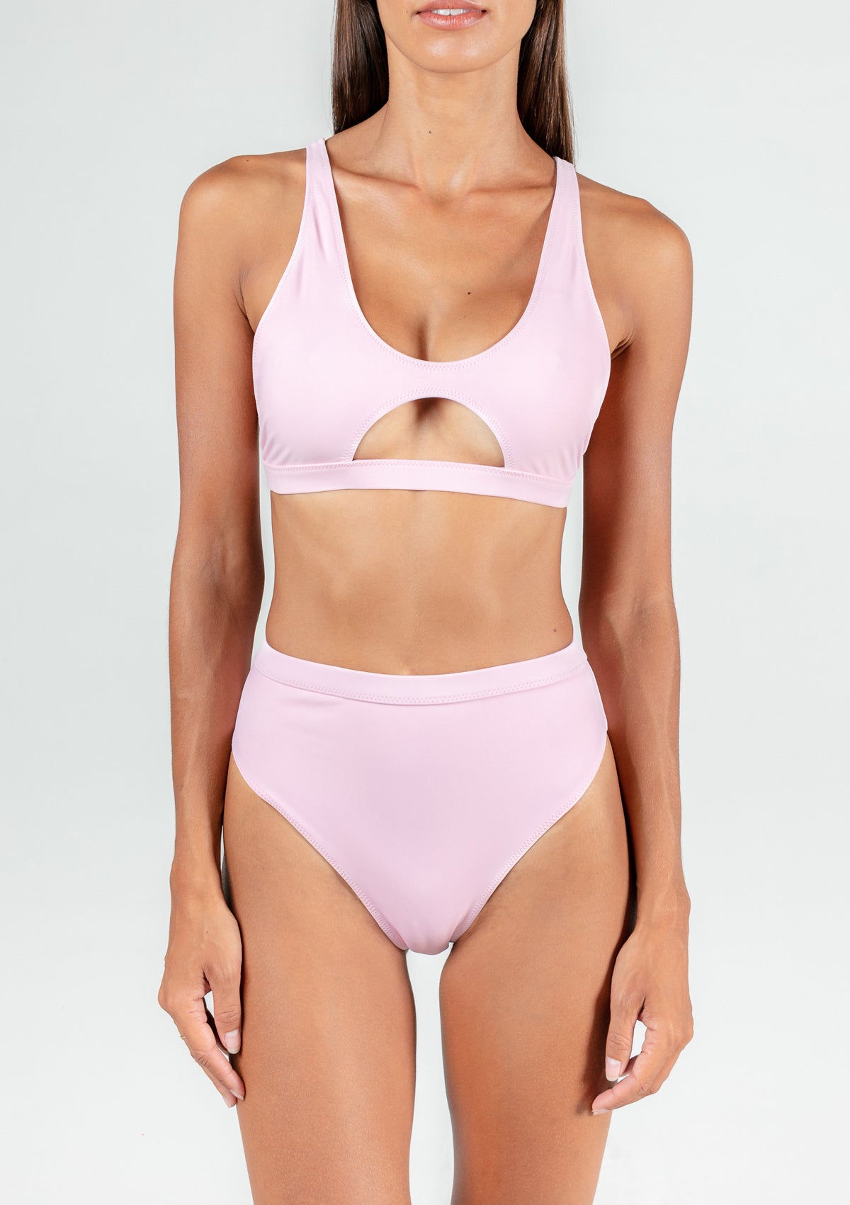 Boardies Cotton Candy High Waisted Bikini Bottom Full Front