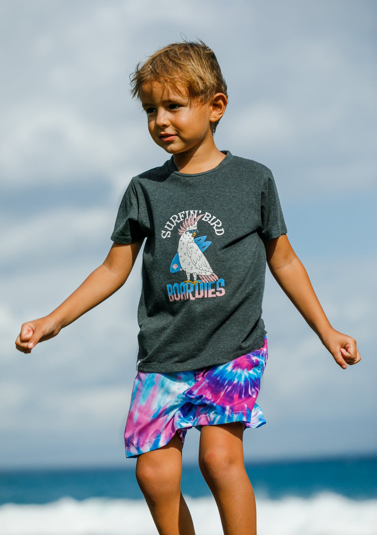 Boardies® Kids SS22 Purple Haze Tie Dye Swim Shorts