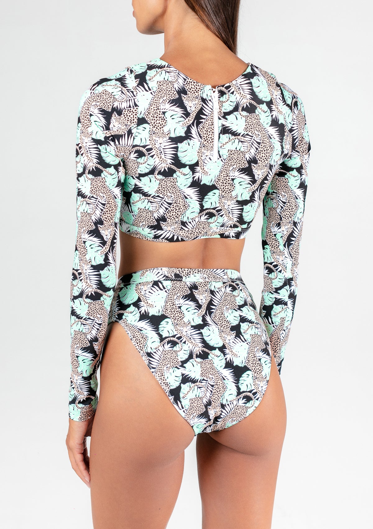 Boardies® Women's Purfect Paradise Cropped Long Sleeve Rash Guard Back