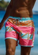 Boardies® Fresh Prince Orange Mid Length Swim Shorts