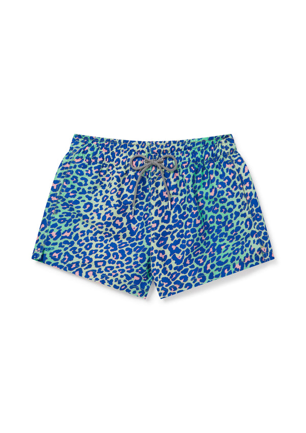 Boardies® SS22 Womens Lime Leopard Swim Shorts