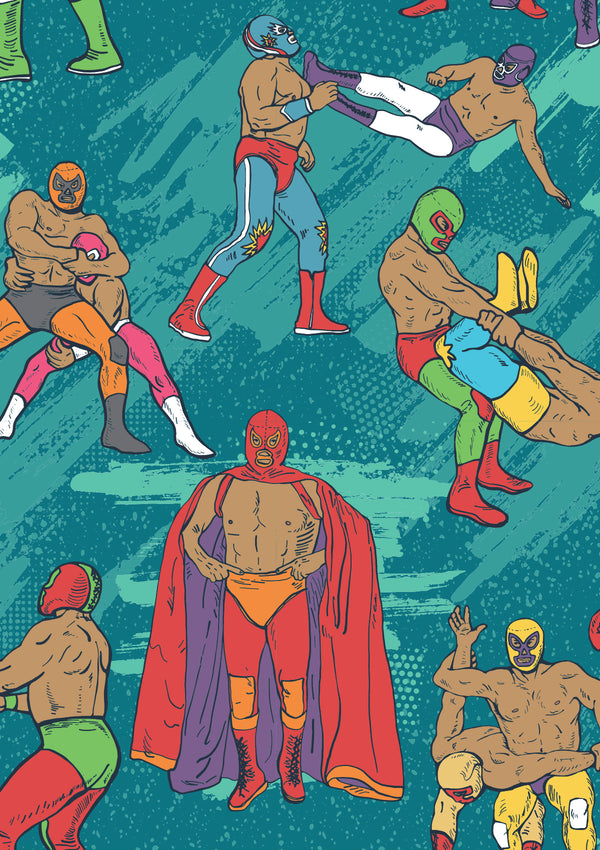 Boardies® Mexican Wrestlers Shorts Print Detail Close Up