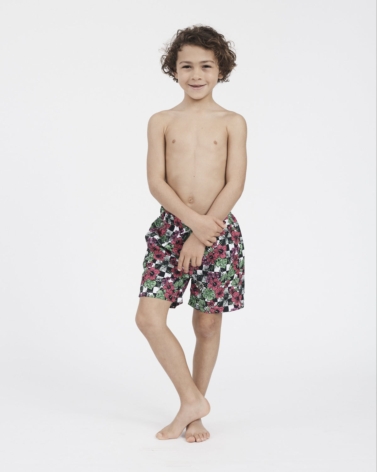 Boardies® Kids Checker Flower Shorts - Boardies®