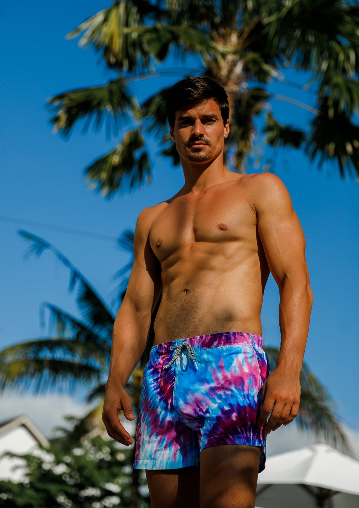 Boardies® Purple Haze Tie Dye II Mid Length Swim Shorts